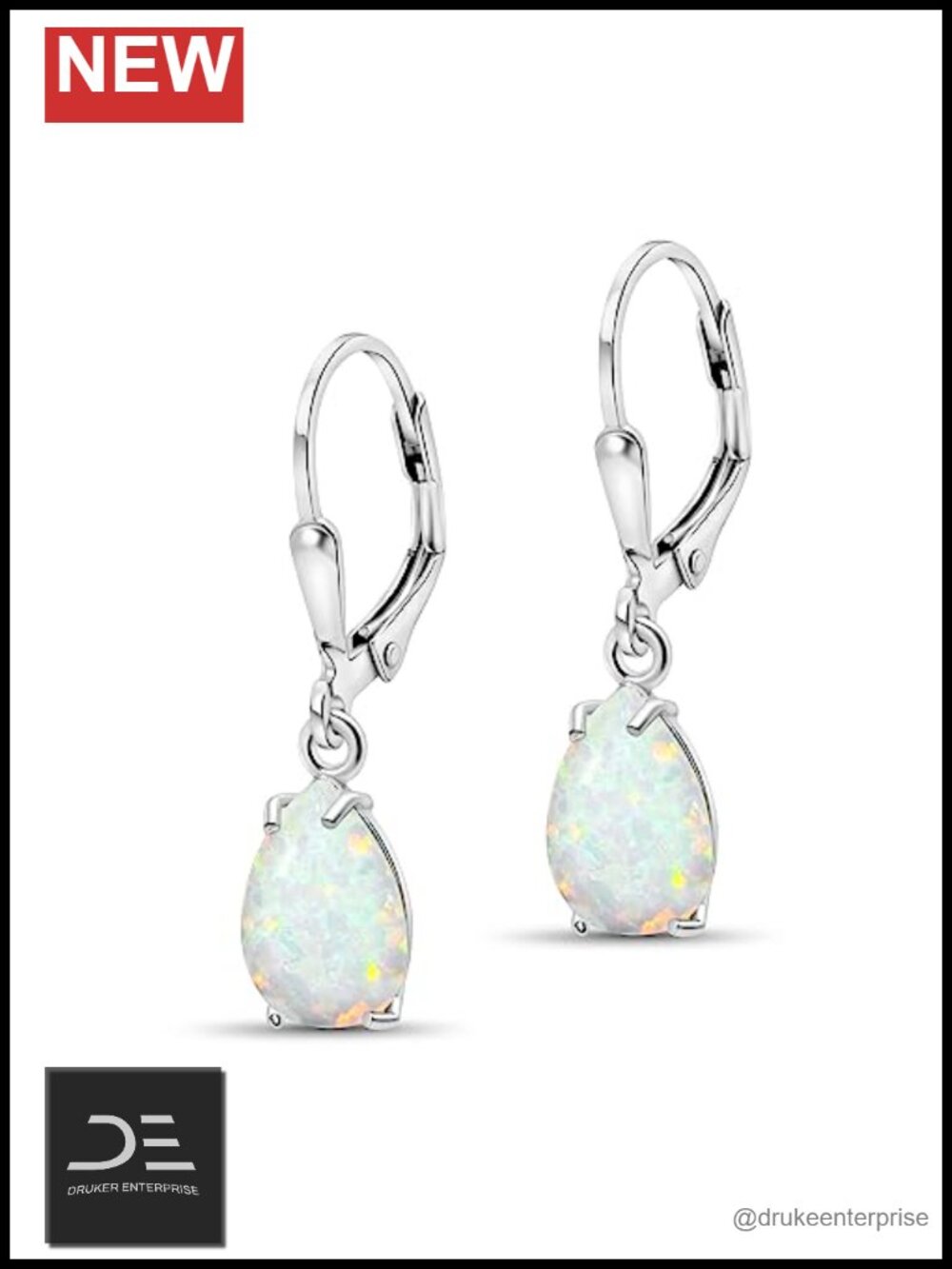 925 Sterling Silver Opal Drop Dangle Earrings for Women